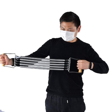 Wooden Handle Tensioner Spring Tensioner Chest Expander Home Exercise Chest Detachable Tensioner Home Fitness Equipment for Chest, Shoulders and Arms