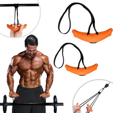 SkelEduPro Pull up Grip Handles, Grip Handles, Gym Workout Handles, Cable Machine Handles - Ideal for T-Bar Rows, Cable Machines, LAT Pull Down Machine