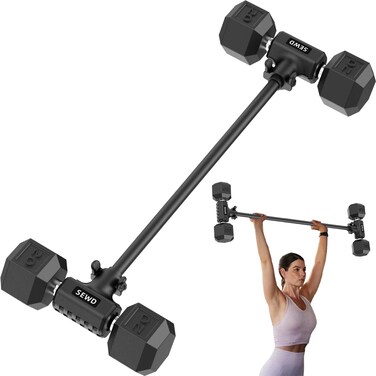 Dumbbell Converter by SEWD &ndash; Turn Dumbbells into Barbell Set &ndash; Adjustable Weights &amp; Up to 220LB Capacity Barbell for Home Gym Full Body Workouts.