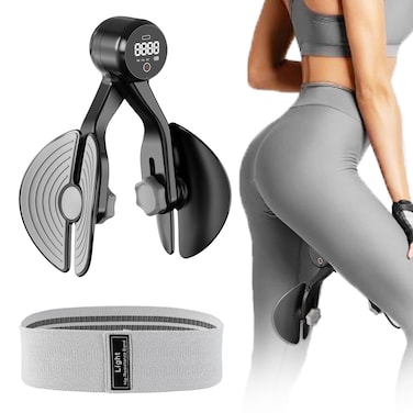 Thigh Master, Inner Thigh Toner Exercise Equipment for Women, Kegel Exerciser, Pelvic Floor Muscle Trainer for Home Workout with Resistance Band