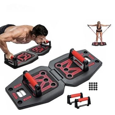 Home Gym Set 10 in 1 Push Up Rack Plate Fitness Training Multi Function Folding Push Up Board With Fitness Stretch Rope