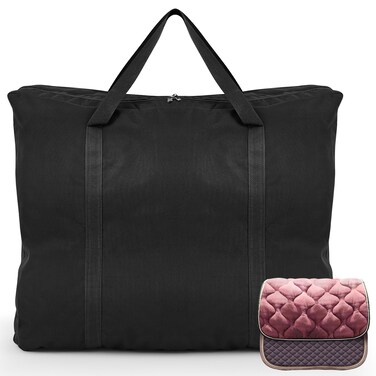 SilTriangle English Saddle Pad Bag Oxford Cloth Multiple Compartments Horse Saddle Pads Convenient Western Saddle Storage for Horses Grommets Multi Saddle Pad Carrier for Equestrian Air Circulation