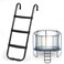 Trampoline Ladder with Horizontal Wide Steps, for 12FT 14FT Trampolines, 220 lbs Capacity, 3-Steps Trampoline Accessories for Children Kids, with Non-Slip Plastic Steps and Universal Hook
