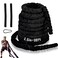 Exercise Battle Ropes 1.5 inch 30 ft - Heavy Duty Polyester Workout Ropes for Home Gym, Strength Training, and Fitness Equipment - Black