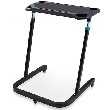 Suzile Adjustable Indoor Cycling Desk Portable Fitness Desk Non Slip Surface Exercise Bike Computer Stand with Lockable Wheels for Workstation Treadmill Office Bicycle Bike Trainer Laptop Holder