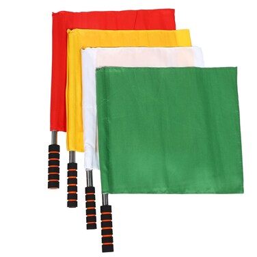 BCOATH 4Pcs Colored Referee Flags for Soccer and Football Matches Hand Waving Signal Flags for Sports Events and Competitions