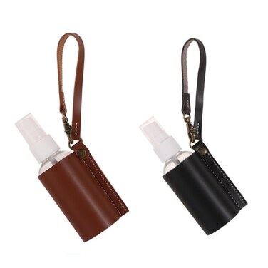 2Pcs 60ml Empty Spray Bottle Leather Keychain Holder, Portable Reusable Bottle Cosmetic Container Spray Bottle Keychain Holder