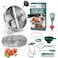Food Mill Stainless Steel With 3 Grinding Discs and Complete Canning Supplies Starter Kit of 8-Includes Tongs, Jar Lifter, Wrench, Lid Lifter, measurer,Funnel,Labels,Multifunctional Spoon(DM-BL-GR)