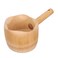 DOITOOL Wooden Water Ladle Long Handle Water Scoop Deep Bath Ladle Dipper Spoon Lotos Leaf Shaped Wood Water Spoon for Garden Kitchen Bathroom