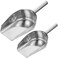 Hemoton Kitchen Safe 2pcs Stainless Steel Ice Scoop Food Scoop Shovel Flat Bottom Scoop Metal Serving Scooper Heavy Duty Candy Shovel Ice Flour Utility Scoop for Home Kitchen Bar Party Metal Scoop