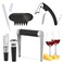Guowall 10pcs Stainless Steel Cheese Wire Slicer Waiter Corkscrew Wine Opener Wine Pourer and Stopper Vacuum Pump Manual Tools