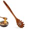 Wooden Pasta Spoon Wooden Spaghetti Fork 13 Inch Long Hand Noodle Spoon Pasta Serving Utensils Wooden Strainer Slotted Spoon Wood Spaghetti Server Spoon Pasta Spatula Tool
