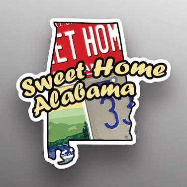 Sweet Home Alabama   State Shape   Great Gift Idea Single  5 Inch Magnet   Made in The USA   Car Auto Tool Box RefrigeratorMagnet  S11827
