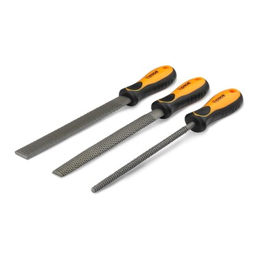 Hoteche 3-Piece Wood File Set 8-Inch Wood Rasp Flat/Half-Round/Round Files with Anti-Slip Grip for Woodworking