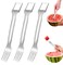 3Pcs Watermelon Cutter Slicer Tool,2-In-1 Summer Watermelon Slicer Cutter,Watermelon Fork Slicer Cutter,Dual Head Stainless Steel Fruit Forks Slicer Knife,For Family Parties Camping Kitchen Gadget
