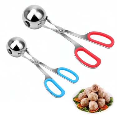 Kanlpeia Meatball Maker 2 PCS Non-Stick Meatball Maker (1.38" &amp; 1.89") With Removable Non-Slip Handle, Meat Baller Tongs, Meatball Maker Tool, Cake Pop Roller