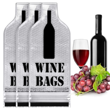 3 Set Wine Bags for Travel, Reusable Wine Bottle Travel Protector Bags, Wine Bottle Protector Sleeve, Leak Proof Wine Travel Bags for Airplane Car Cruise