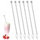 6 Pcs 7.6-inch Cocktail Paddle Drink Stirrers Stainless Steel Coffee Stirrers Metal Cocktail Stirrers with Small Rectangular Paddles Reusable Beverage Swizzle Stick for Bar Party Home Office