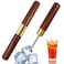 2 Pack Ice Pick, Stainless Steel Lce Pick With Safety Cover, Non-Slip Wooden Handle ice Pick Tool Easy to Grip, Suitable for Kitchen, Bartender, Camping, Bar, Restaurant, Etc