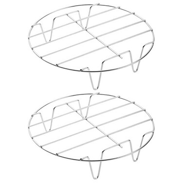 2 Pcs Round Cooking Rack 6 Inch Stainless Steel Cooling Steaming Rack Kitchen Baking Stand Steamer Plate for Air Fryer Stockpot Pressure Cooker