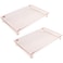 Kingrol 2 Pack Stainless Steel Cooling Racks with Collapsible Folding Legs, Stackable Grid Wire Racks for Cooking and Baking, Rose Gold