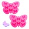 2 Pcs Butterfly Silicone Mold Butterfly Ice Cube Tray for Cake Decoration Cupcake Toppers DIY Chocolate Fondant Candy Crafting Project (Pink)
