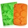 2 Pcs Insect shape Silicone Trays, SENHAI 6-Cavity 3D Dragonfly Butterfly Ladybug shape Cake Baking Molds, DIY Soap Handmade Muffin Biscuit Cookie Pans - Orange, Green