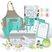 Tovla Jr. Kids Real Cooking and Baking Gift Set with Cookbook and Storage Case- Montessori Complete Cooking Supplies for the Junior Chef - Set for Girls &amp; Boys - Utensils and Kid Safe Knives.