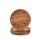 Samhita Acacia Wood Round Wood Plates Set of 4, Easy Cleaning &amp; Lightweight for Dishes Snack, Dessert.(7" x 7" x 1")