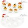 Hedume 2 Pack Deviled Egg Platter Tray, Ceramic Hen Modelling 8-Cup Egg Dish, Easter Egg Tray, Deviled Egg Plate for Kitchen Refrigerator Countertop Display