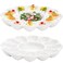 Hedume 2 Pack Deviled Egg Platter Tray, Ceramic 12-Cup Egg Dish, Deviled Egg Plate, Egg Holder Container for Kitchen Refrigerator Countertop Display, Dishwasher Safe, Microwave Safe, Freezer Safe