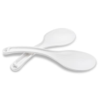 Giantree 2 Pcs Plastic Rice Paddle, White Rice Spoon Non-Stick Rice Spoon Scooper Rice Cooker Spoon Spatula