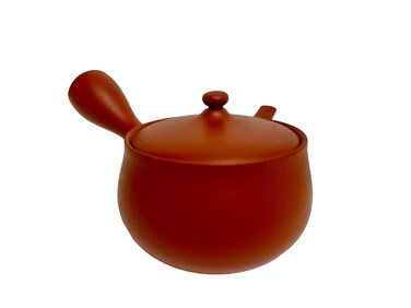 Japanese Kyusu tokoname Red Clay Teapot 12.3 fl.oz. Flower-Shaped JINSUI from Japan