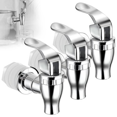 Spigot for Beverage Dispenser, 3 Pcs Glass Drink Dispenser Spigot Glass Water Dispenser Spigot Replacement Beverage Dispenser Spout Brew Kettle Spigot Drink Bucket Tap Faucet