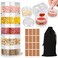 FWUNYVN 5 Layers Portable Travel Spice Jars with Label and Measuring Spoon, Multi Camping Spice Containers, Clear Small Spice Jars with Organizer Bag for Outdoor Cooking, Camping, Traveling,Barbecuing