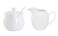 Mozacona White Ceramic Sugar Bowl Set Creamer Coffee Milk Pitcher Serving Set