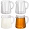 Yarlung 4 Pack Small Glass Pitcher, 8.5 Oz Clear Milk Creamer Pitcher with Handle, Creative Milk Frothing Coffee Pitcher for Table Serving, Salad Sauce
