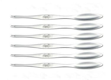 AKOAK 6 Pcs Seafood Tools,Double Headed 304 Stainless Steel Fork and Spoon for Crab and Lobster