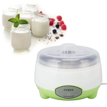 TMISHION Compact Yogurt Maker Machine Stainless Steel Container for Homemade DIY Yogurt Green Stainless Steel Yogurt Maker Machine DIY Yogurt Maker Machine Compact Yogurt Maker Machine