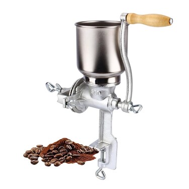 Corn Grinder with High Hopper, Grain Mill, Manual Grinder For Corn, Rice, Soybeans, Pepper, Chickpeas, Cast Iron Wheat Grinder Dry&amp;Wet Grinding For Domestic Use