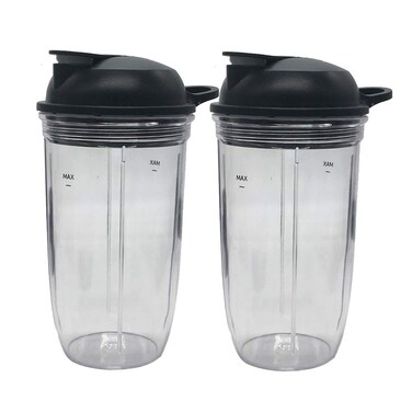 Replacement juicer personal jar 18oz cup to go lid（Pack of 2pcs) Compatible with NutriBullet Blender Combo（ZNBF30400Z/ZNBF30500Z）/Select Blender 1200（NB07200-1210） /PRO 1000 Blender