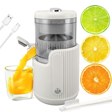 Electric Citrus Juicer Leakproof, USB Rechargeable 360 Degree Motor Squeezer, 500ML Mini Portable Juicer Machine Squeezer for Orange Lemon Lime Grapefruit