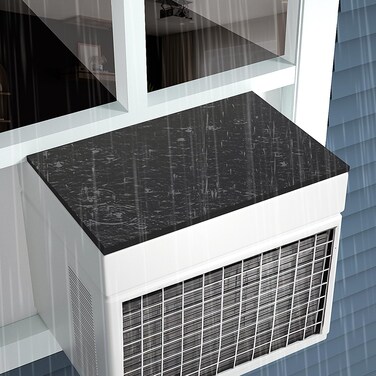 Air Conditioner Drip Cushion Black Rain Cover Comes with Strong Magnetic Support, which is Used to Stop The Movement of The Window Unit and Stop The Noise of rain
