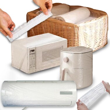 Rhsaae Upgraded Thickened Air Conditioner Dust-proof Covers, Transparent Elastic Kitchen Small Appliance Dust Cover, Furniture Dust-proof Bags, Protective Cover for Air Conditioner(10PCS, 27.6*57.1IN)