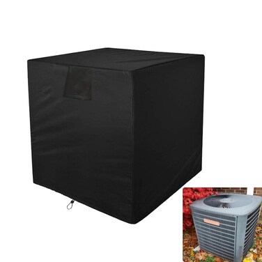 J&amp;C Air Conditioner Cover Outdoor Black Universal Veranda Winter AC Unit Protection Cover Dust-Proof Full Protection for Outside Square Furniture Central Air Conditioner