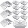 Domensi 12 Set Large Disposable Aluminum Pots with Lids for Cooking 12'' x 7.5'' x 3'' Rectangular Aluminum Pans 85 oz Aluminum Foil Pans Food Containers for Baking Outdoor Camping Supplies,2500ml