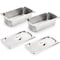 Kingrol 2 Pack 1/3 Size Hotel Pans with Lids, 3-5/8&quot; Depth, 22 Gauge Steam Table Pan, Stainless Steel Counter pan, Food Service Pan for Kitchen