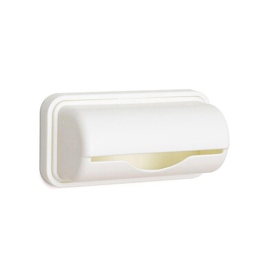 Leadigol White Plastic Bag Wall Mount Garbage Bag Dispenser, 5.9in x 2.55in, Reusable Grocery Bags