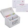 Farmhouse White Recipe Box with Cards and Dividers - Vintage Recipe Card Box with 100 4x6 Recipe Cards 12 Dividers Plus Conversion Chart - Gift for Cooking,Kitchen,Wedding,Bridal Shower,Mom,Wife