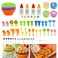 Abnaok 61PCS Silicone Lunch Box Dividers Bento Box Accessories Silicone Cupcake Liners, Lunch Box Accessories Including Food Picks Mini Condiment Bottles for Lunch Containers Accessories